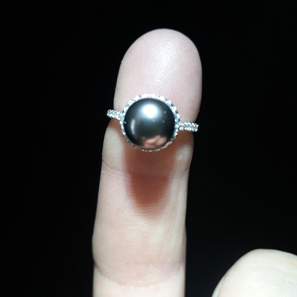 Natural Tahitian Pearl Ring Z10 - Picture 2 of 3